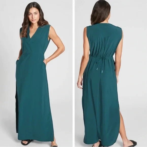 Athleta Marlow Maxi Dress M in Oceanic Teal - Picture 1 of 6